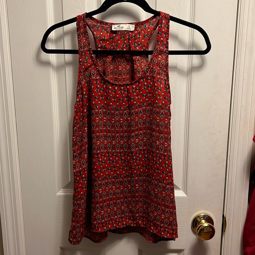 Small Hollister Red Pattern Tank